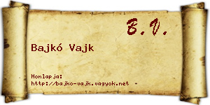 Bajkó Vajk névjegykártya